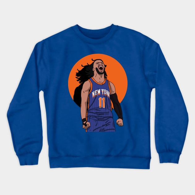 Jalen Brunson Shouted In Celebration Crewneck Sweatshirt by Luna Illustration